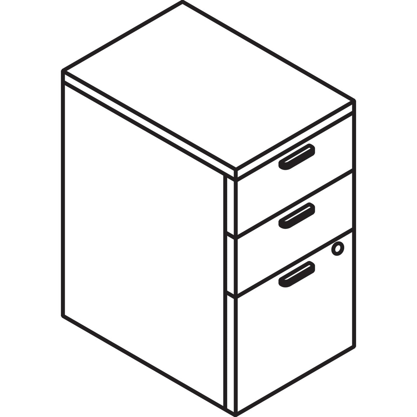HON 10500 Series Mobile Pedestal File, Left or Right, 3-Drawers: Box/Box/File, Legal/Letter, Harvest, 15.75" x 22.75" x 28"