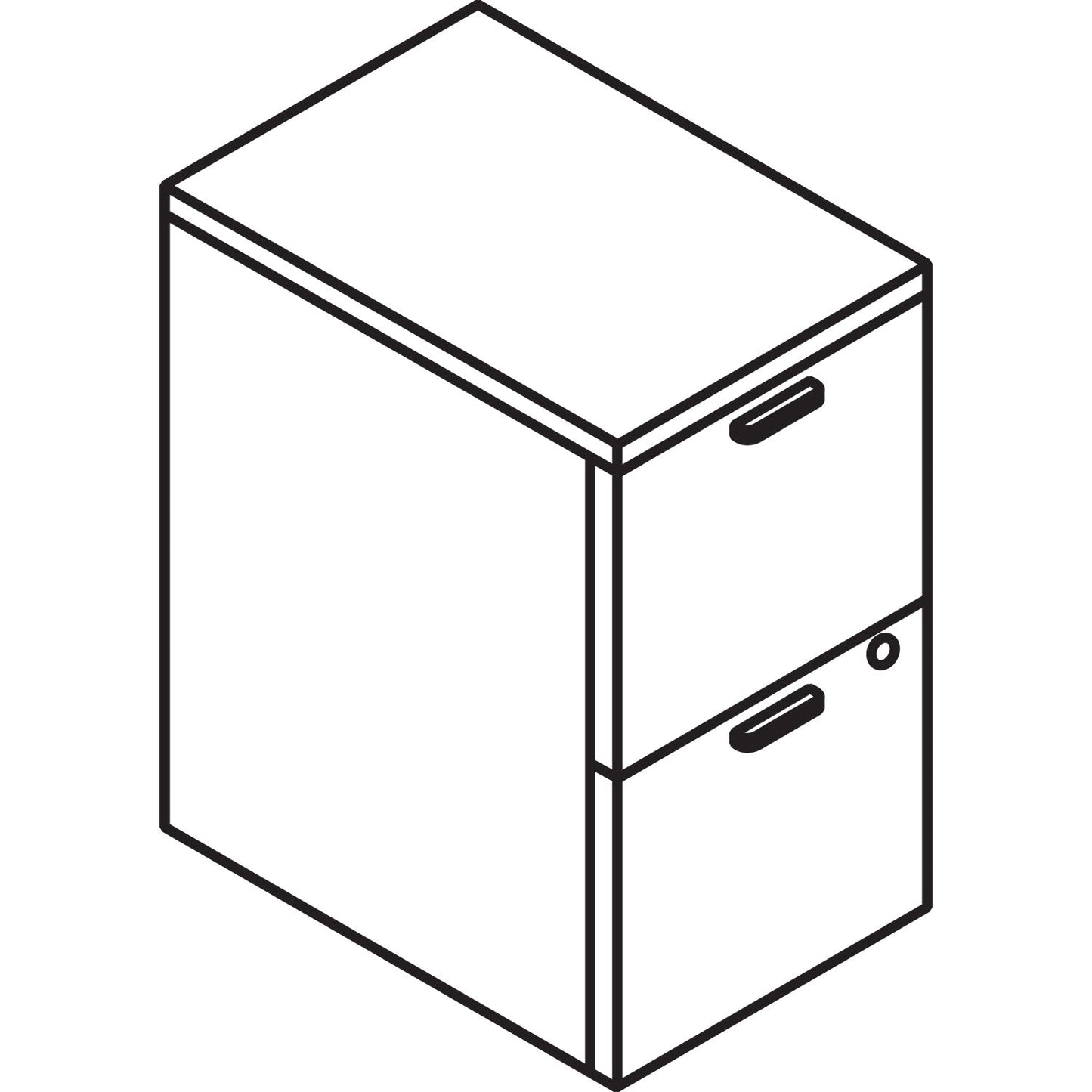 HON 10500 Series Mobile Pedestal File, Left or Right, 2 Legal/Letter-Size File Drawers, Harvest, 15.75" x 22.75" x 28"