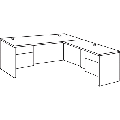 HON 10500 Series "L" Workstation Left Pedestal Desk, 66" x 30" x 29.5", Mahogany