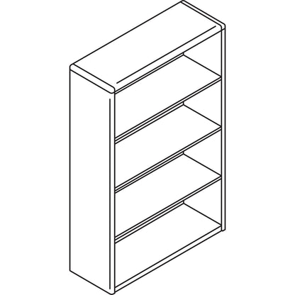 HON 10700 Series Wood Bookcase, Four-Shelf, 36w x 13.13d x 57.13h, Mahogany