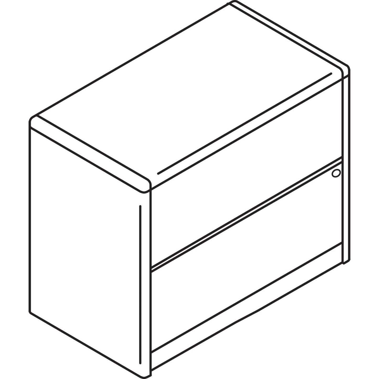 HON 10700 Series Locking Lateral File, 2 Legal/Letter-Size File Drawers, Mahogany, 36" x 20" x 29.5"