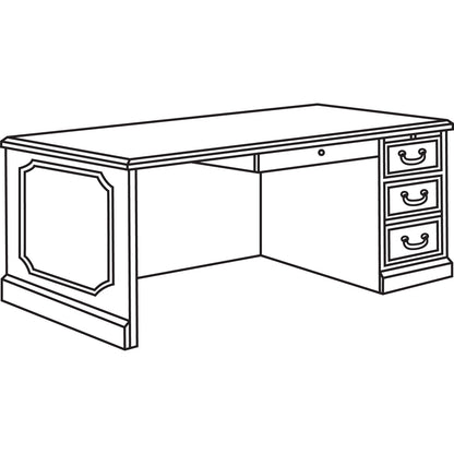 HON 94000 Series "L" Workstation Desk for Return on Left, 66" x 30" x 29.5", Mahogany