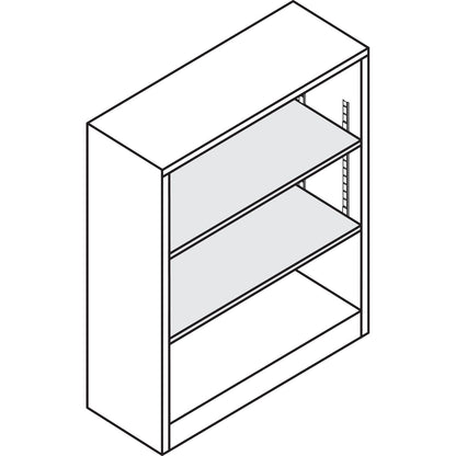HON Metal Bookcase, Three-Shelf, 34.5w x 12.63d x 41h, Charcoal