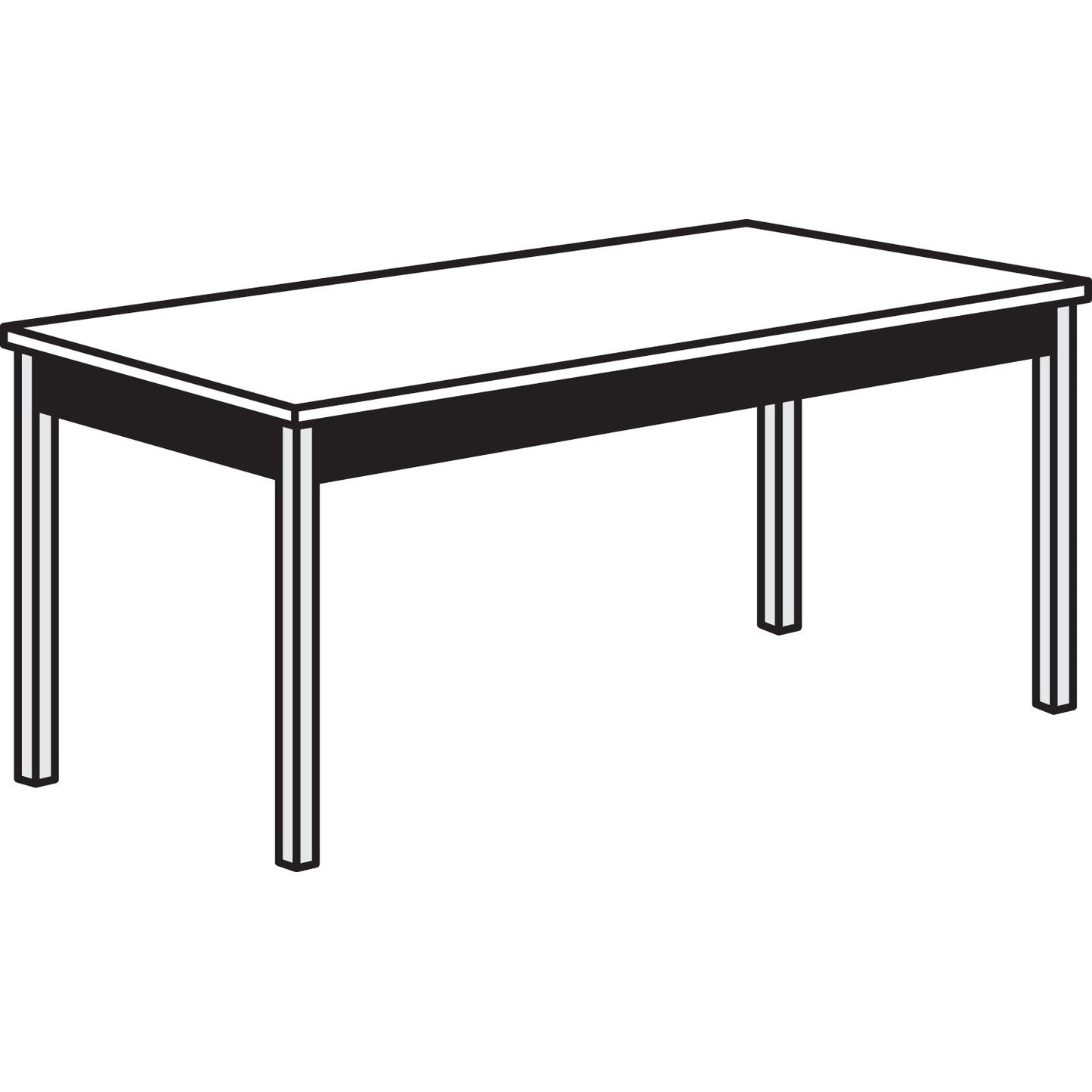 HON Utility Table, Rectangular, 60w x 20d x 29h, Harvest/Putty