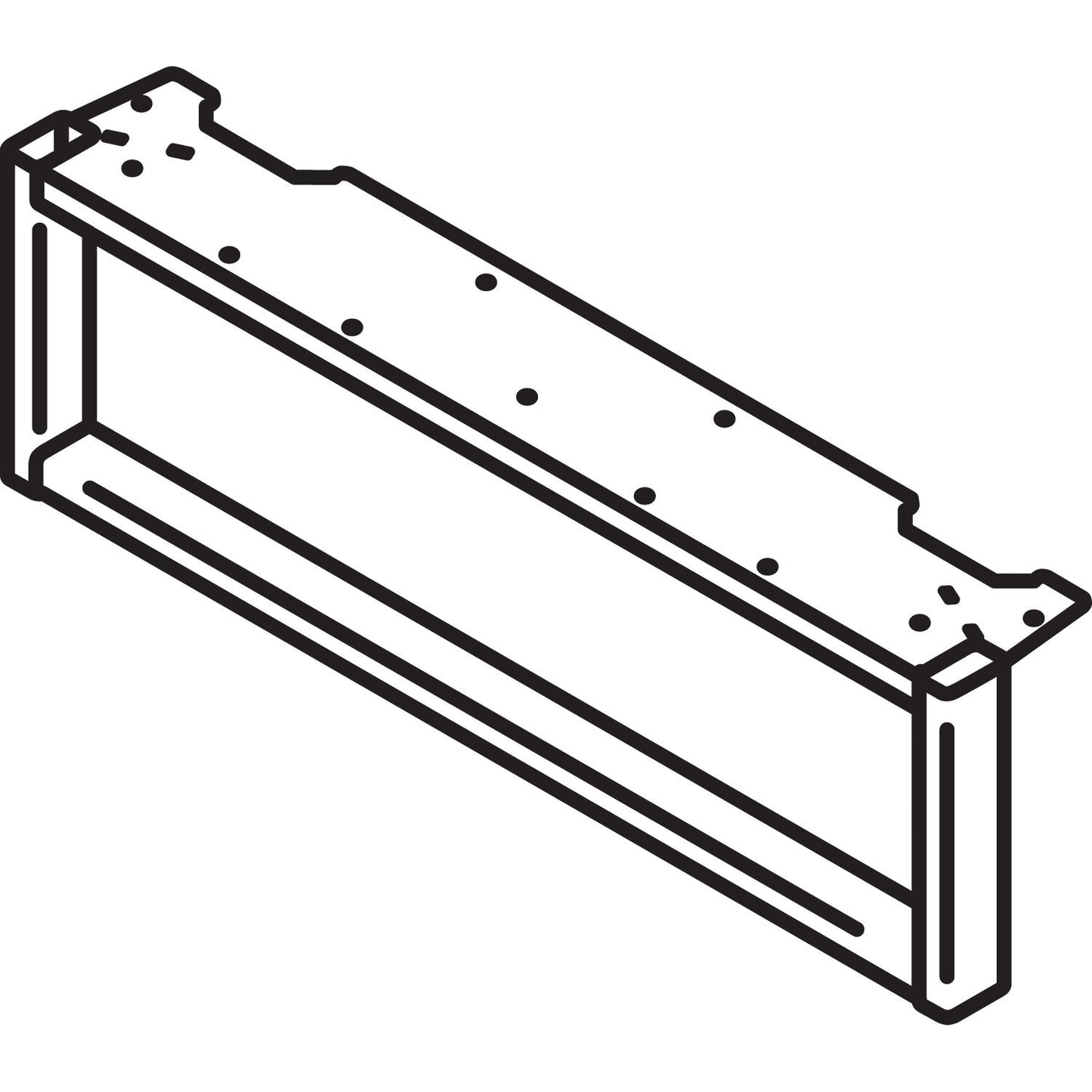 HON Voi O-Leg Support for Low Credenza, 2 x 29.75 x 7, Platinum Metallic