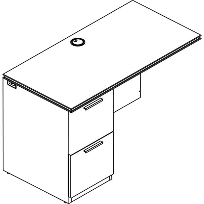 HON Arrive Left Return For Right Pedestal Desk, 48w x 24d x 29.5h, Henna Cherry
