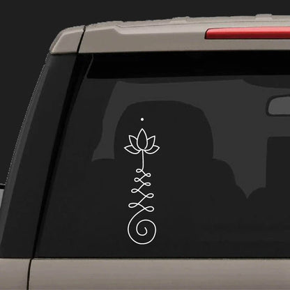 Unalome Lotus Swirl Decal | Vinyl Sticker for Car, Laptop, and Bottle