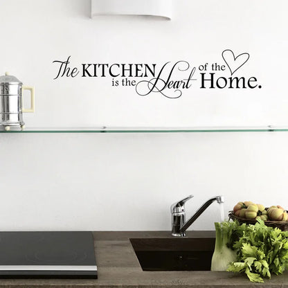 English Letters Kitchen Love Vinyl Wall Sticker | Heart of the Home Wall Decal