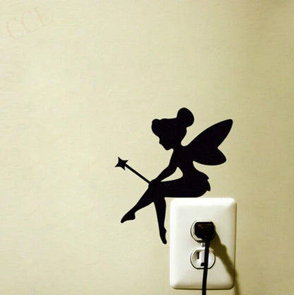 Mini Fairy Vinyl Decal | Fairy Bell Silhouette Wall Sticker for Kids Room Decor