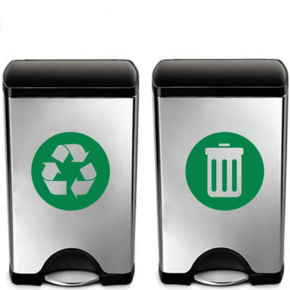 Recycle and Trash Sign Decal | Trash Can Vinyl Art Sticker Decoration