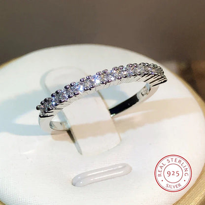 925 Silver Zircon Ring for Women | Classic Sterling Silver Promise Ring