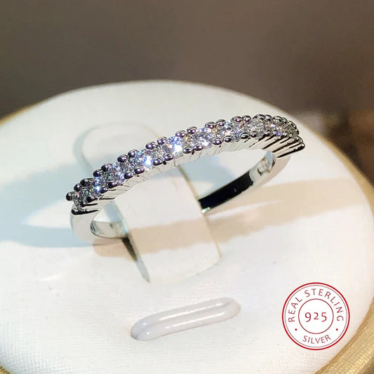 925 Silver Zircon Ring for Women | Classic Sterling Silver Promise Ring