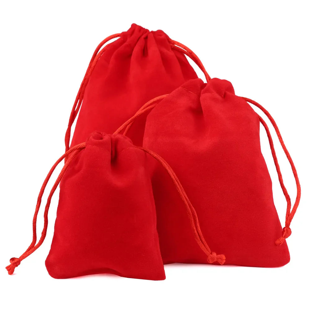 10pcs Drawstring Velvet Jewelry Gift Bags | Soft Plush Multi-Color Pouches for Wedding Christmas Party