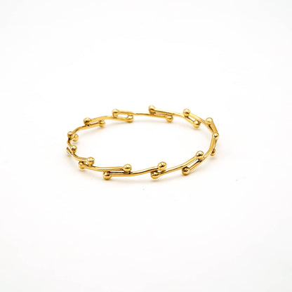 Round Link Brass Bangle | Kaya