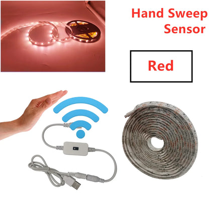 USB Motion Sensor LED Strip Light | Hand Sweep Control for Kitchen TV Backlight