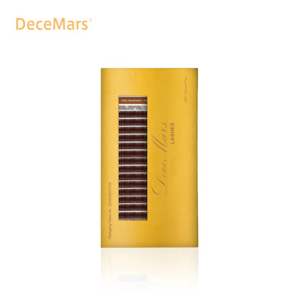 DeceMars Dark Brown Eyelash Extension JBCD Curl Mix Length | Auburn Individual Lashes for Salon