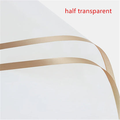 5pcs Flower Wrapping Paper with Golden Border | Korean Style Half Transparent Gift Packing for Florist Bouquet