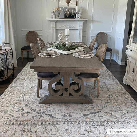 Cream Hiti Washable area rug