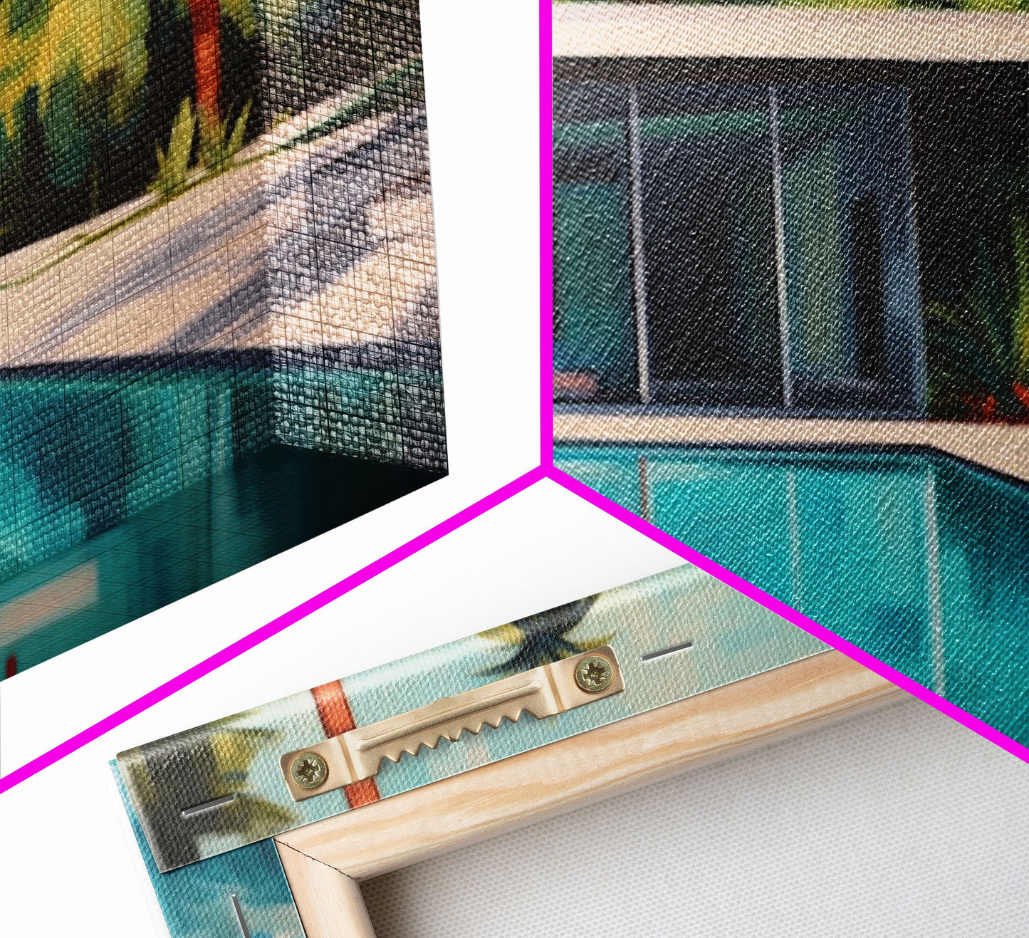 The Pool House, Mid Century Modern Decor, Framed Wall Art, Architectural Print, Retro Art, Swimming Pool Art, Framed Painting