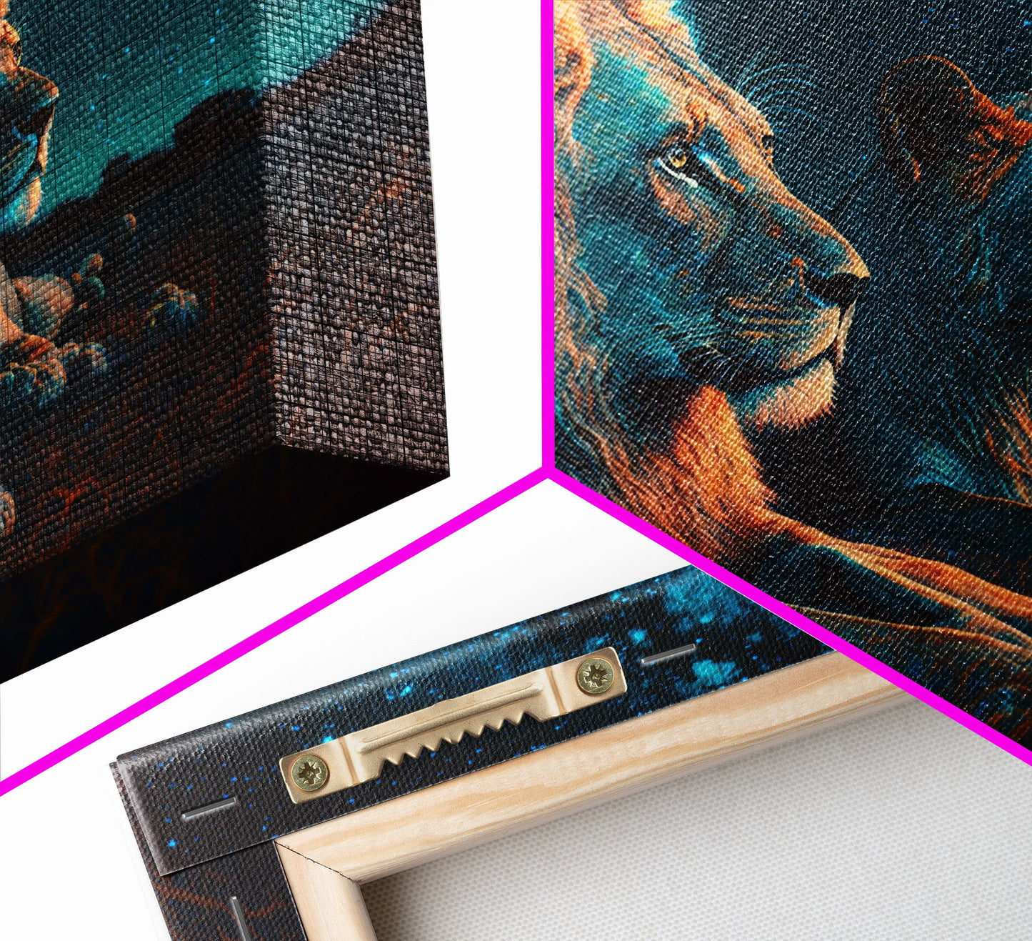 Boss Couple, Lion Art, Framed Canvas Print