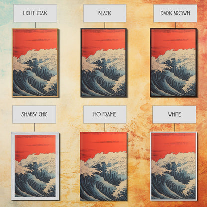 Japanese Wall Art, Ocean Waves, Asian Art, Sunset Art, Canvas Print, Wall Art, 3 Piece Wall Art, Above Bed Art, Southern Wall Art, RV Decor