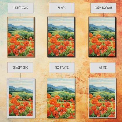 Poppies Wall Art, Meadow Wall Print, Wildflower Meadow, Canvas Print, Set Of 3 Prints, Wall Art, 3 Piece Wall Art, Southern Decor, RV Decor