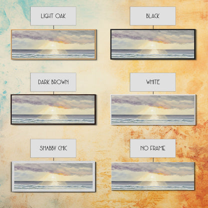 Panoramic Ocean Beach canvas prints Sea landscape Nautical photo Coastal canvas print Sea wave canvas Extra large wall art  Ready to hang