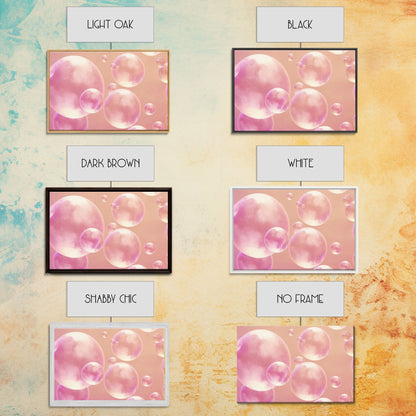 Pink Bathroom Wall Decor, Pink Bubbles Abstract Wall Art Print, Bubbles Print, Pink Nursery Wall Art, Bubbles Nursery Art Print Framed Art