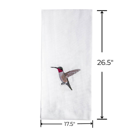 100% Cotton Tea Towels with Bird Embroidery - Kitchen Towels