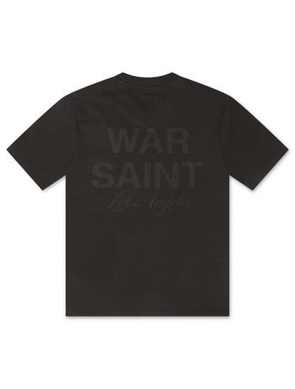Warsaint LA Script Tee - Charcoal/Black