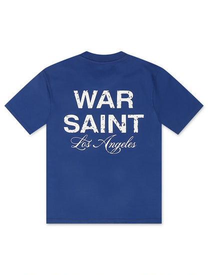 Warsaint LA Script Tee - Blue/White