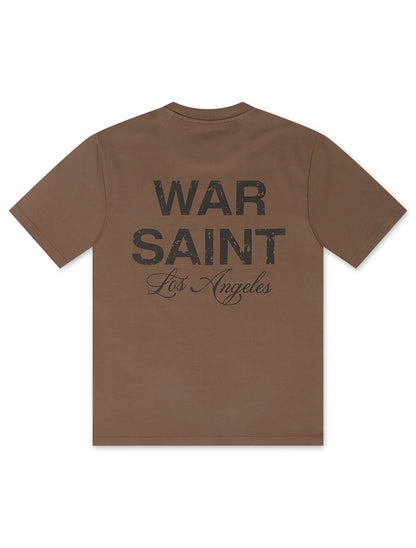 Warsaint LA Script Tee - Walnut/Black