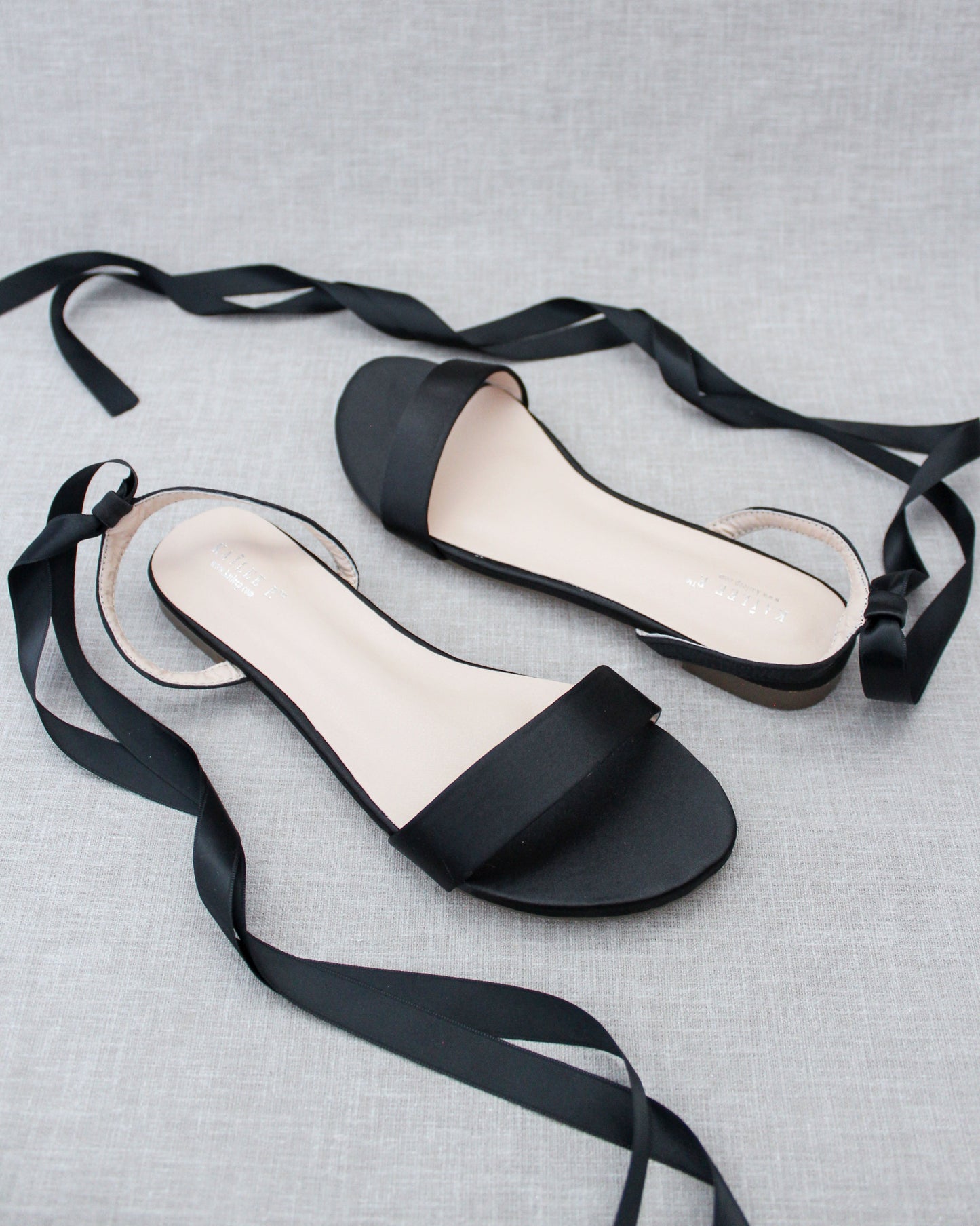 Girls Satin Flat Sandal with Ballerina Lace Up
