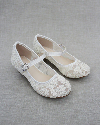 Crochet Lace Mary Jane Heels