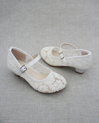 Crochet Lace Mary Jane Heels
