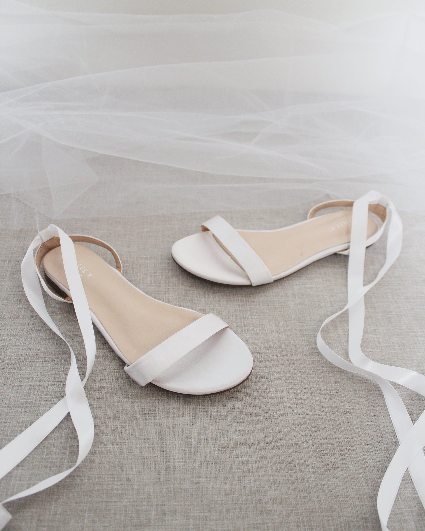 Girls Satin Flat Sandal with Ballerina Lace Up