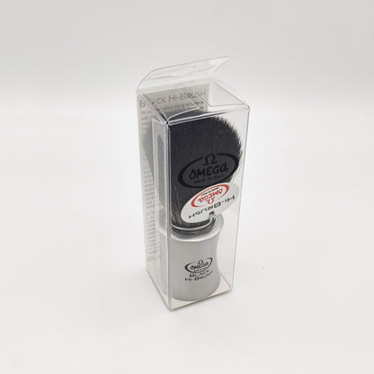 Omega Italy Shaving Brush 196820 Hi-Brush Synthetic Hair Black Vegan Alu-Farbe