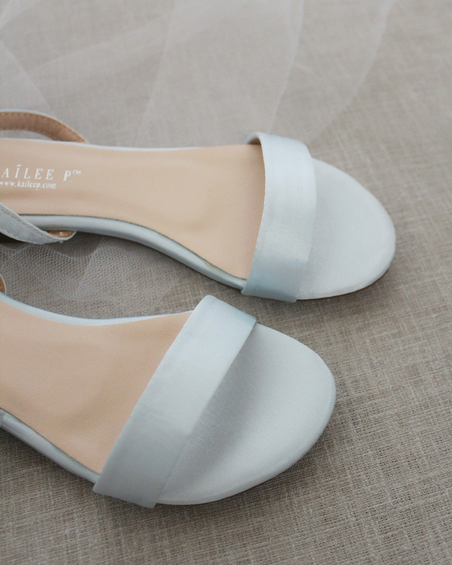 Girls Satin Flat Sandal with Ankle Strap