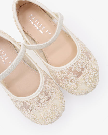 Crochet Lace Mary Jane Flats