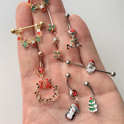 16G 1/4 Clear Gem Winter Snowflake Cartilage Tragus