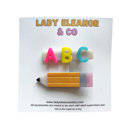 Back to School Icon Hair Clips