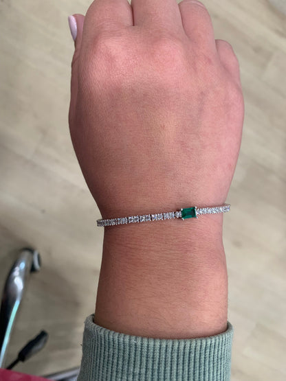 Rhodium Plated Cz Tennis Bracelet