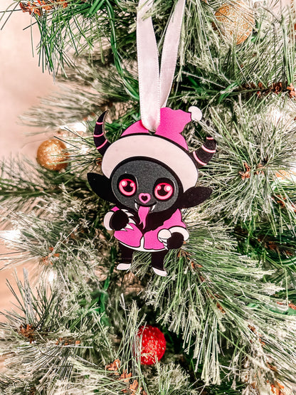 Wood Holiday Krampus Cutie Christmas Ornament