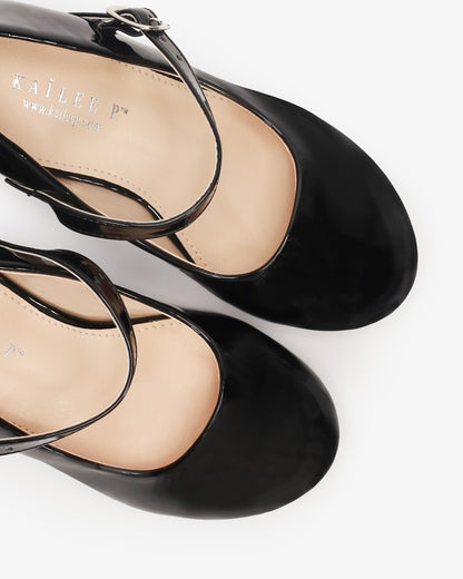 Patent Mary Jane Girls Block Heel
