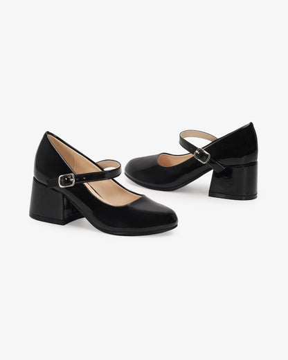 Patent Mary Jane Girls Block Heel
