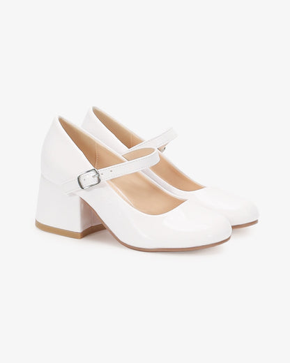 Patent Mary Jane Girls Block Heel