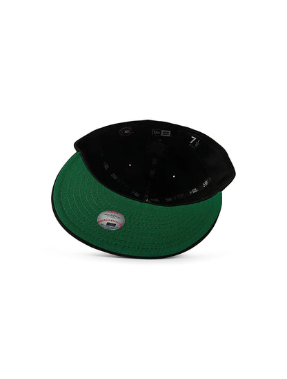 New Era 5950 Dodgers Side LA Metallic Script Hat - Black/Silver