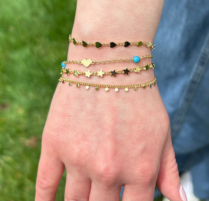 Pearl & Hearts Station Bracelet