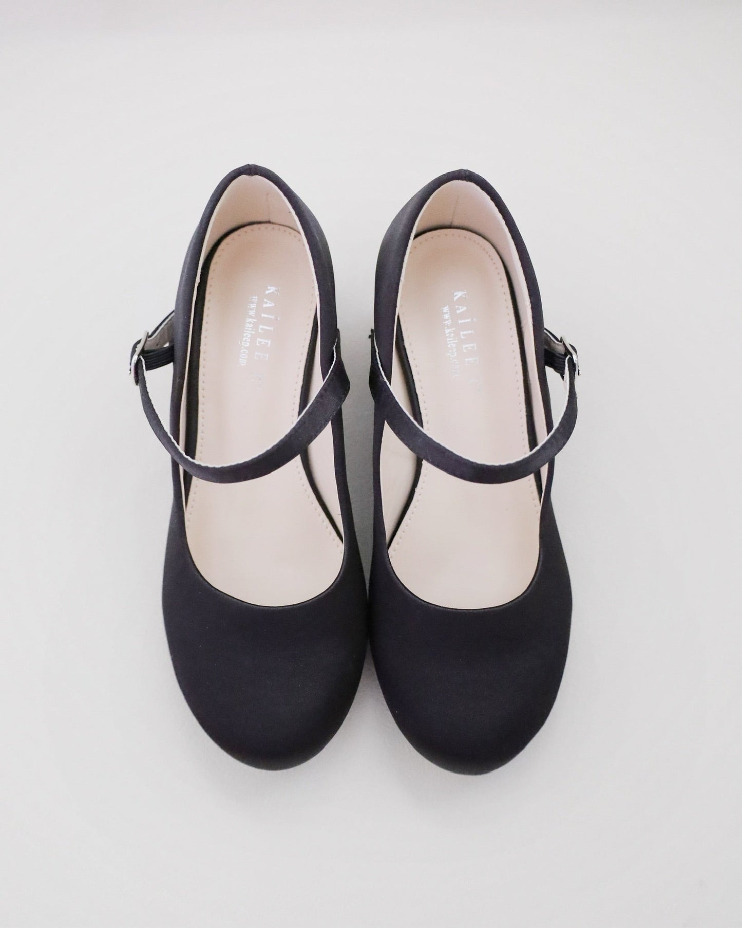 Girls Satin Mary Jane Block Heel