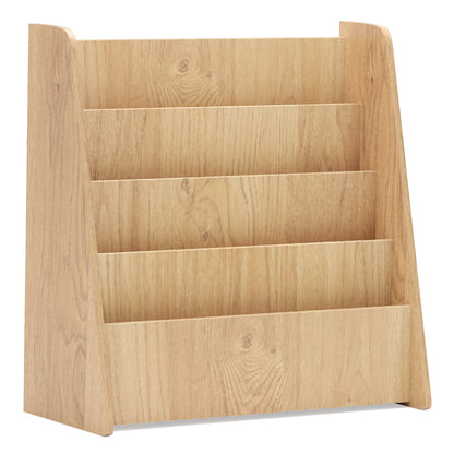4-Tier Kids Bookshelf with Deep Compartments for Bedroom-Natural